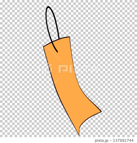 風になびく短冊のイラスト 風になびく短冊のイラスト 137892744