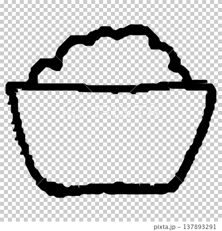 お茶碗・ごはんのアイコン 幼稚園HPのためのベクターラインアイコン 137893291
