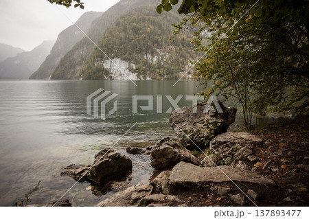 Lake Konigssee in autumn, Bavaria, Germany Lake Konigssee in autumn, Bavaria, Germany 137893477