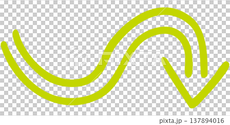 Illustration 6 of a hand-drawn double-lined arrow (yellow-green) Illustration 6 of a hand-drawn double-lined arrow (yellow-green) 137894016
