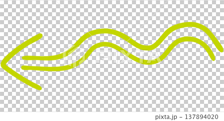 二重線の手書き矢印のイラスト10(黄緑) 二重線の手書き矢印のイラスト10(黄緑) 137894020