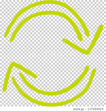 Illustration 19 of a hand-drawn double-lined arrow (yellow-green) 137894029
