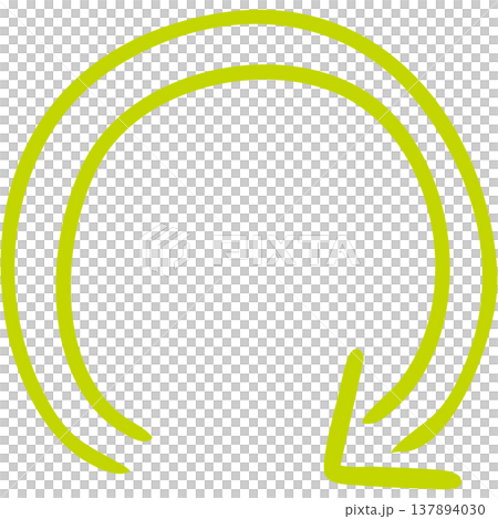 Illustration 20 of a hand-drawn double-lined arrow (yellow-green) 137894030