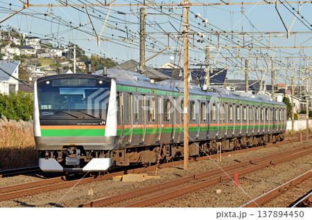東海道本線 大磯-二宮 JR東日本 E233系3000番台 E-54編成(国府津) 東海道本線 大磯-二宮 JR東日本 E233系3000番台 E-54編成(国府津) 137894450