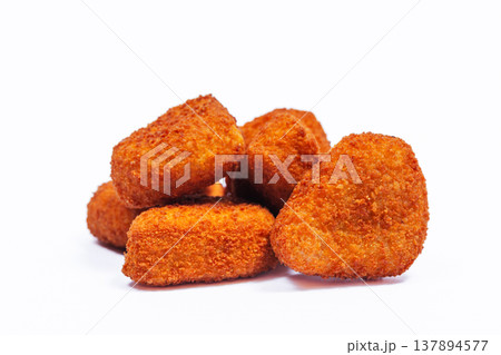 Crispy Chicken Nuggets Stack, Crunchy Breaded Coating, Golden Bitesize Pieces, Partyready Platter Crispy Chicken Nuggets Stack, Crunchy Breaded Coating, Golden Bitesize Pieces, Partyready Platter 137894577