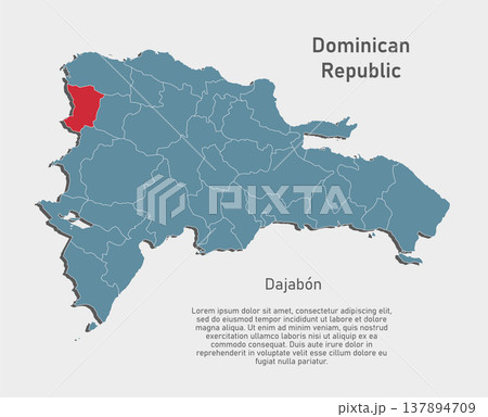 Vector map of Dominican Republic, Dajabon Province Vector map of Dominican Republic, Dajabon Province 137894709