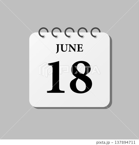 Icon page calendar day - 18 June Icon page calendar day - 18 June 137894711