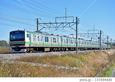 高崎線 岡部-本庄 JR東日本 E231系1000番台 K-16編成(国府津) 高崎線 岡部-本庄 JR東日本 E231系1000番台 K-16編成(国府津) 137894880
