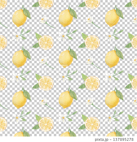 Watercolor lemon vintage wallpaper Watercolor lemon vintage wallpaper 137895278