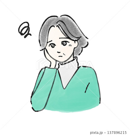 困っている年配女性 137896215