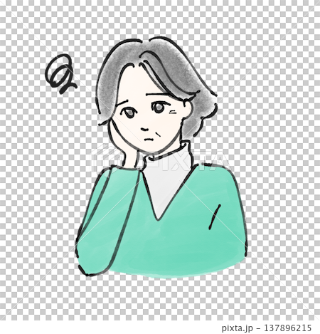 困っている年配女性 137896215
