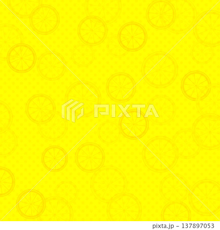 シンプルな輪切りレモンの背景2_正方形 137897053