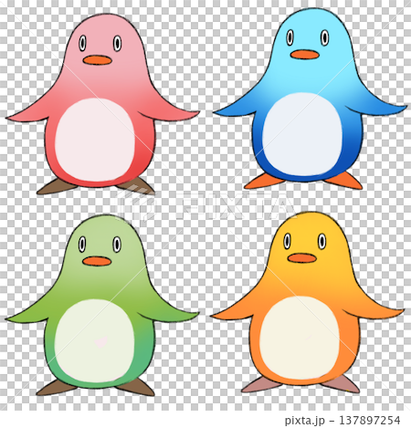 彩色企鵝插畫集 137897254