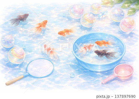 夏祭りの背景素材 137897690