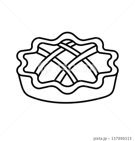 line art pie with lattice crust line art pie with lattice crust 137898313