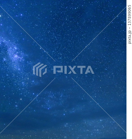 Peaceful star filled night sky with galaxy over Uyuni Bolivia 137899065