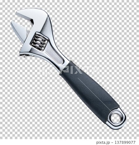 Adjustable wrench with chrome finish, isolated. Essential for plumbing, mechanics, and general diy repairs and maintenance Adjustable wrench with chrome finish, isolated. Essential for plumbing, mechanics, and general diy repairs and maintenance 137899077