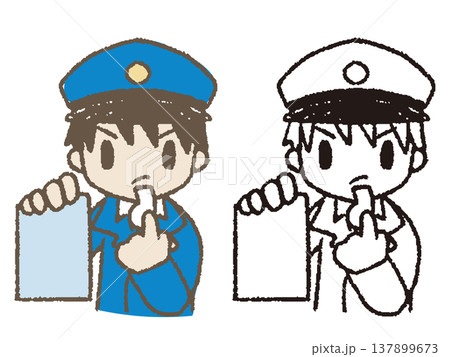 青切符を突き付ける警察官 青切符を突き付ける警察官 137899673