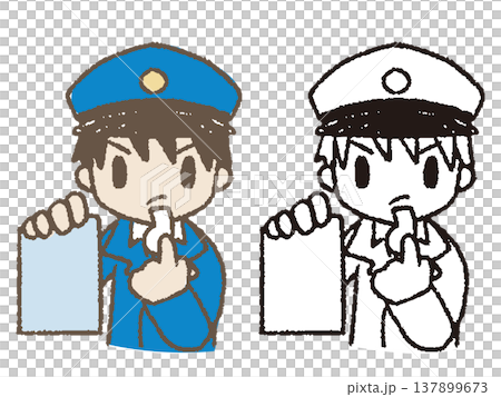 青切符を突き付ける警察官 青切符を突き付ける警察官 137899673