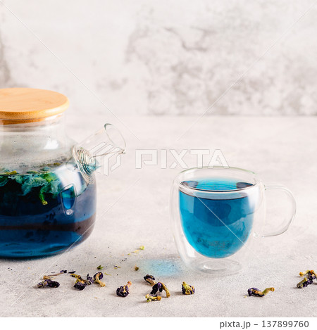 Organic blue tea Anchan. Organic blue tea Anchan. 137899760
