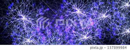 Neural Network Brain Neurone Synapse Connections Lightning Ball Energy Glow. Machine Learning Technology Background for AI Data Flow, BigData, Medical Science Research, Biotech. Vector illustration Neural Network Brain Neurone Synapse Connections Lightning Ball Energy Glow. Machine Learning Technology Background for AI Data Flow, BigData, Medical Science Research, Biotech. Vector illustration 137899984