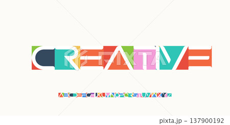 Color Geometric Shape Font Logo Alphabet Letter Set Modern Typography, Bright Colorful Creative Typographic Design, Trendy Innovate Title Text Headline Logotype. Block Cutout Fonts. Vector Typeface Color Geometric Shape Font Logo Alphabet Letter Set Modern Typography, Bright Colorful Creative Typographic Design, Trendy Innovate Title Text Headline Logotype. Block Cutout Fonts. Vector Typeface 137900192