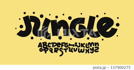 Fun Font Kid Logo Alphabet Playful Typography Whimsical Letter Set, Handdrawn Typographic Design for Carnival Title Text, Music Fest Poster Headline and Logotype. Funny Kids Fonts. Vector Typeface 137900275