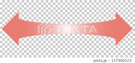 左右への広がりを表す赤いグラデーションの矢印 137900323