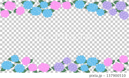Hydrangea frame (16:9 aspect ratio, top and bottom decorations) vector | Transparent background, suitable for videos and banners. Hydrangea frame (16:9 aspect ratio, top and bottom decorations) vector | Transparent background, suitable for videos and banners. 137900510