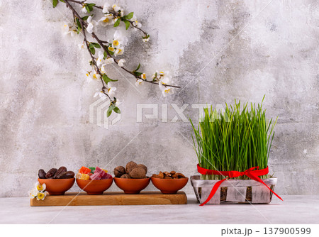 Traditional Azerbaijan spring holiday Novruz concept 137900599