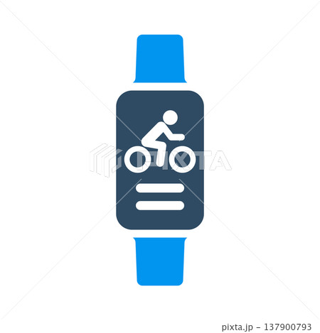 Cycling Tracker Smartwatch Sport Symbol Cycling Tracker Smartwatch Sport Symbol 137900793
