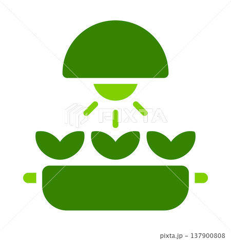 Hydroponic Plant Lamp Setup Symbol 137900808