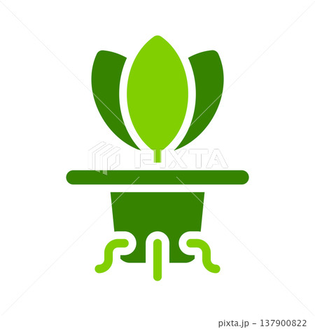 Hydroponic Plant Root System Symbol Hydroponic Plant Root System Symbol 137900822