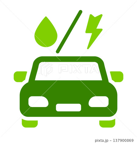 Hybrid Electric Car Eco Symbol 137900869