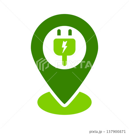 Electric Charging Point Location Symbol 137900871