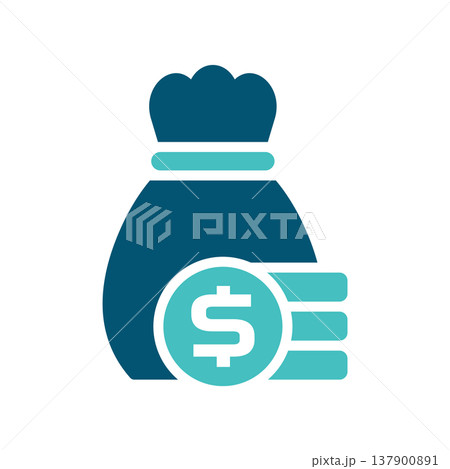 Capital Money Bag Stack Symbol 137900891