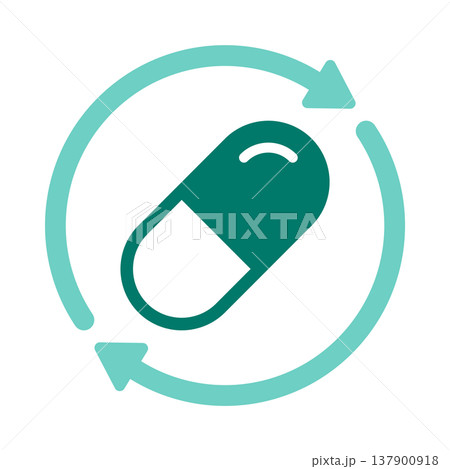 Prescription Renewal Capsule Cycle Symbol 137900918