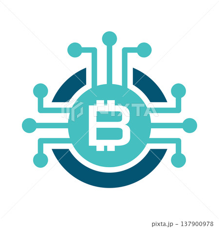 Bitcoin Cryptocurrency Coin Circuit Symbol Bitcoin Cryptocurrency Coin Circuit Symbol 137900978