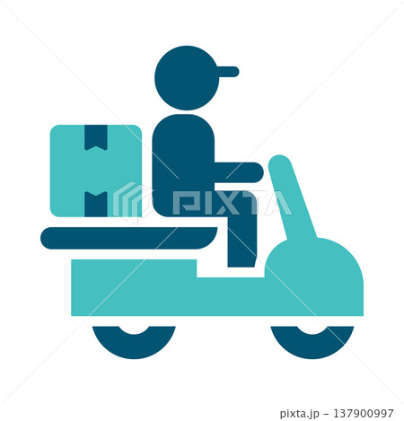 Bike Courier Delivery Service Symbol 137900997