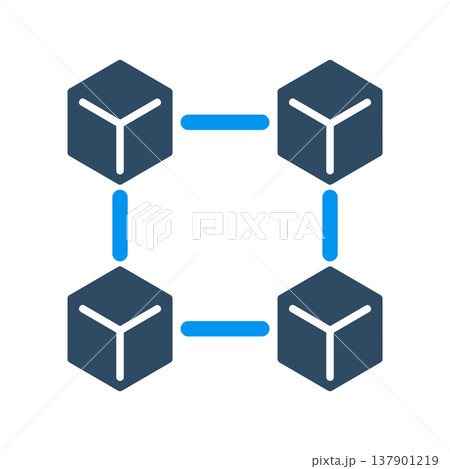 Blockchain Cube Chain Network Diagram Blockchain Cube Chain Network Diagram 137901219