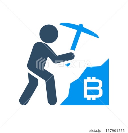 Crypto Miner Pickaxe Coin Symbol 137901233