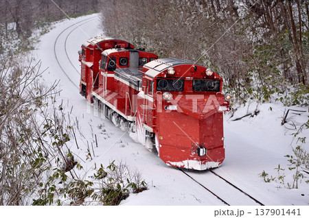 宗谷本線　智恵文－日進　JR北海道　DE15-2515（旭川）　ラッセル　常時排雪列車　常排 137901441