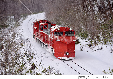 宗谷本線　智恵文－日進　JR北海道　DE15-2515（旭川）　ラッセル　常時排雪列車　常排 137901451