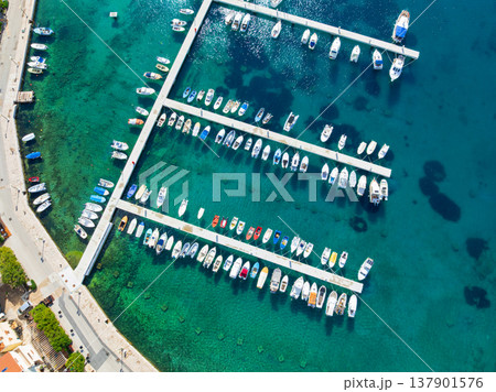 Aerial View Baska Krk Island Croatia Mediterranean Coast Aerial View Baska Krk Island Croatia Mediterranean Coast 137901576