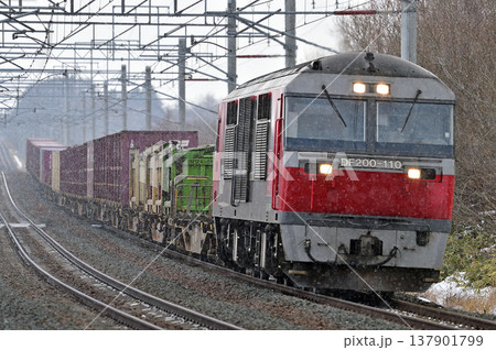 千歳線 島松-北広島 JR貨物 DF200-110(五稜郭) 千歳線 島松-北広島 JR貨物 DF200-110(五稜郭) 137901799