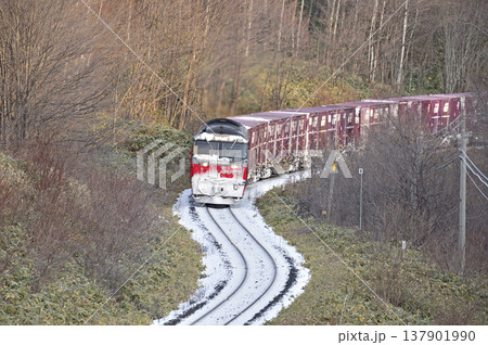 石北本線 生田原-金華(信) JR貨物 DF200-4+E26コキ+DF200-58(五稜郭) 石北本線 生田原-金華(信) JR貨物 DF200-4+E26コキ+DF200-58(五稜郭) 137901990