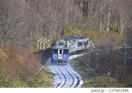 石北本線 生田原-金華(信) JR北海道 キハ183系(苗穂) 大雪 石北本線 生田原-金華(信) JR北海道 キハ183系(苗穂) 大雪 137901996
