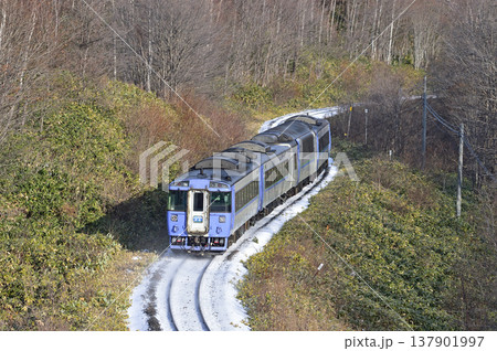 石北本線 生田原-金華(信) JR北海道 キハ183系(苗穂) 大雪 石北本線 生田原-金華(信) JR北海道 キハ183系(苗穂) 大雪 137901997