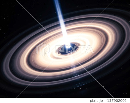 宇宙空間に渦巻くブラックホール 137902003