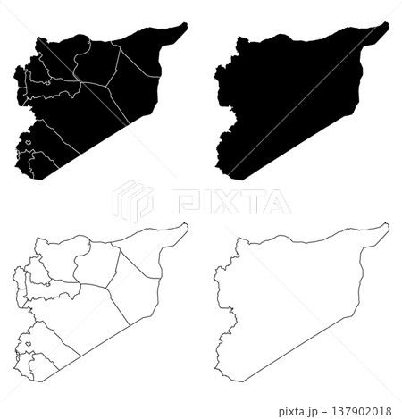 Syria Outline and Solid Fill Map Set. Syria Outline and Solid Fill Map Set. 137902018